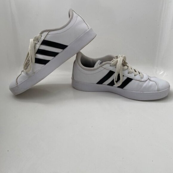 ADIDAS VL Court 2.0 Cloud White Leather Sneaker Tennis Shoes Sz 6 - Picture 7 of 13